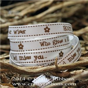 Spring Owl Ribbon - Who gives a HOOT White